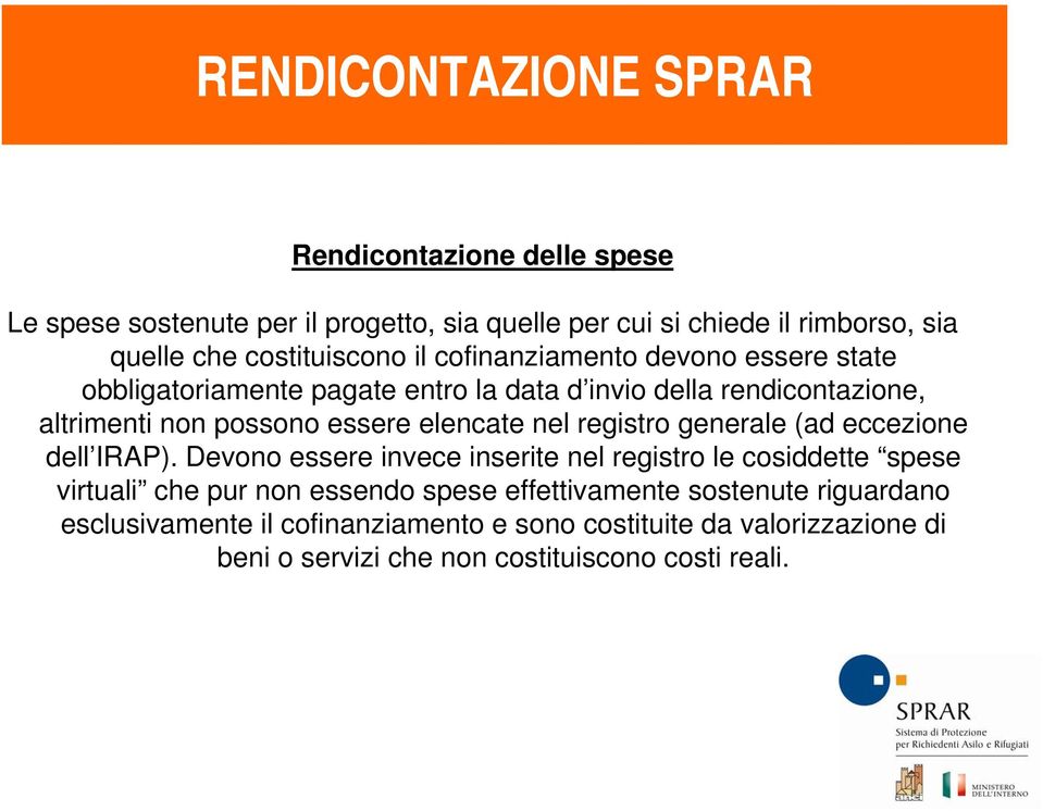 nel registro generale (ad eccezione dell IRAP).