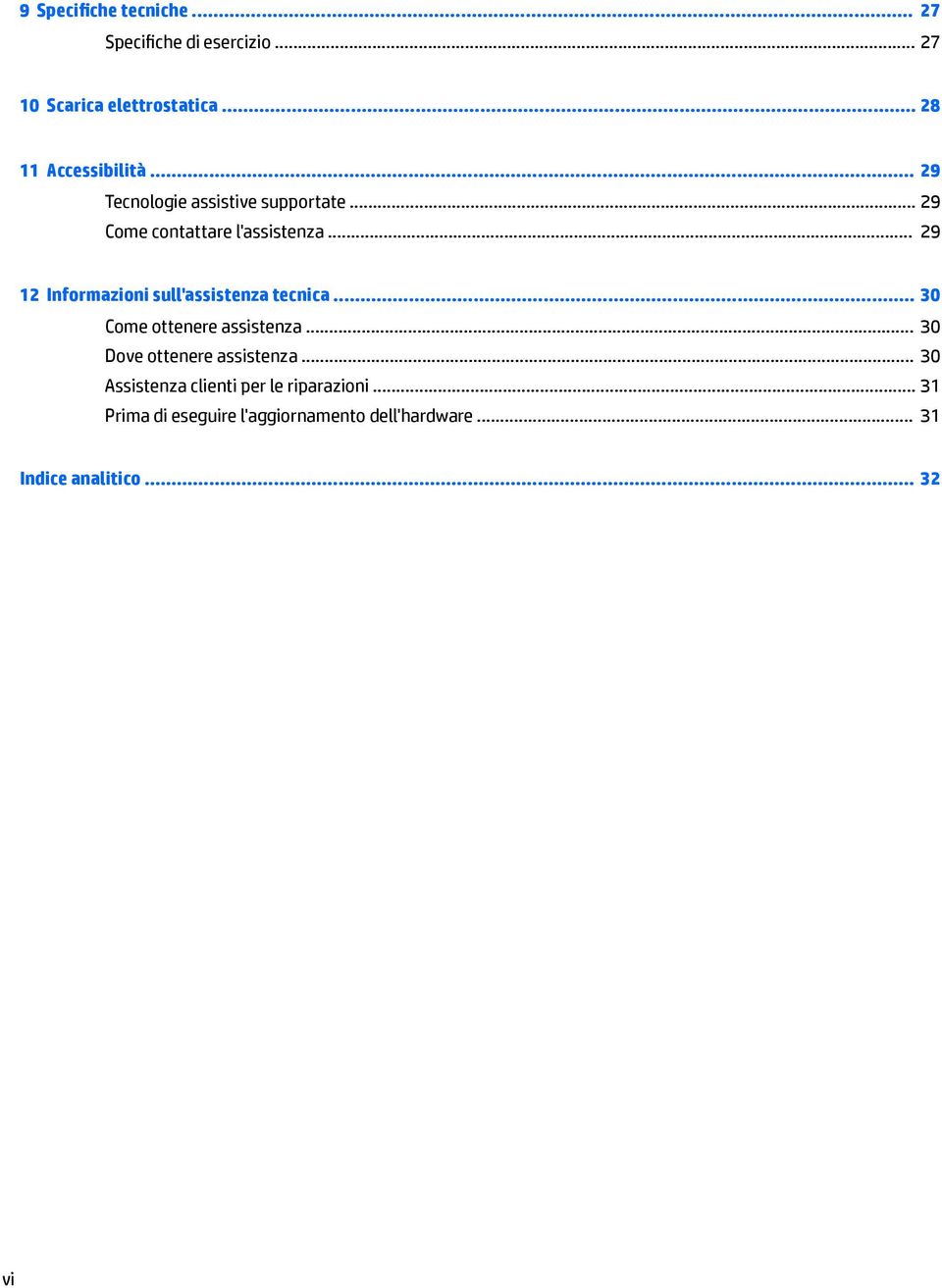 .. 29 12 Informazioni sull'assistenza tecnica... 30 Come ottenere assistenza.