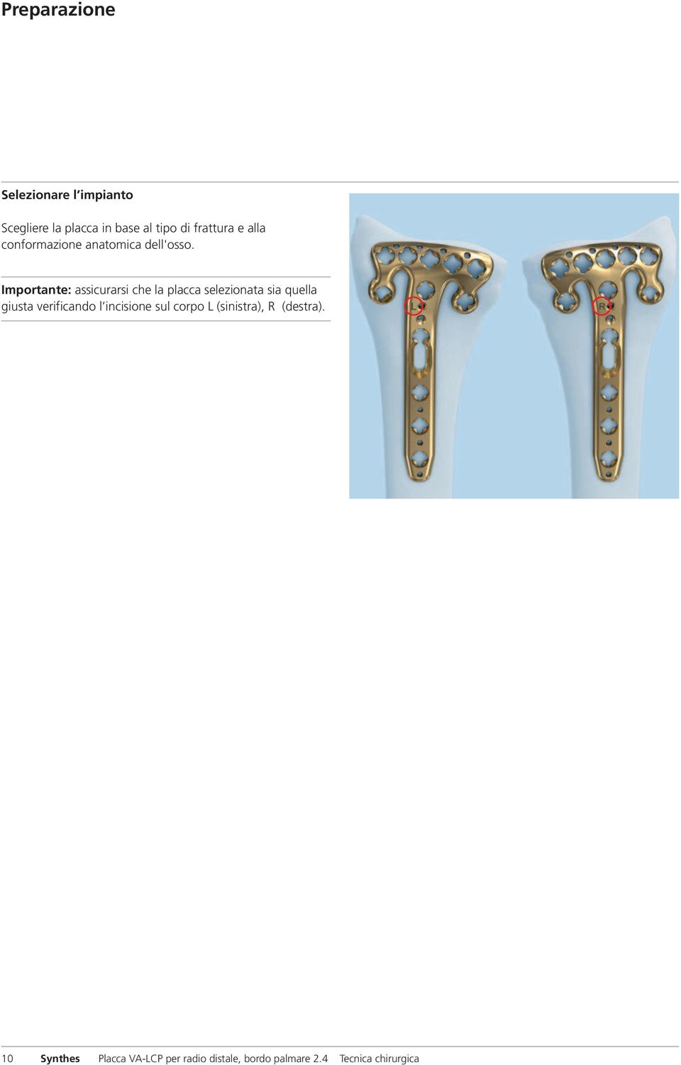 Importante: assicurarsi che la placca selezionata sia quella giusta verificando l