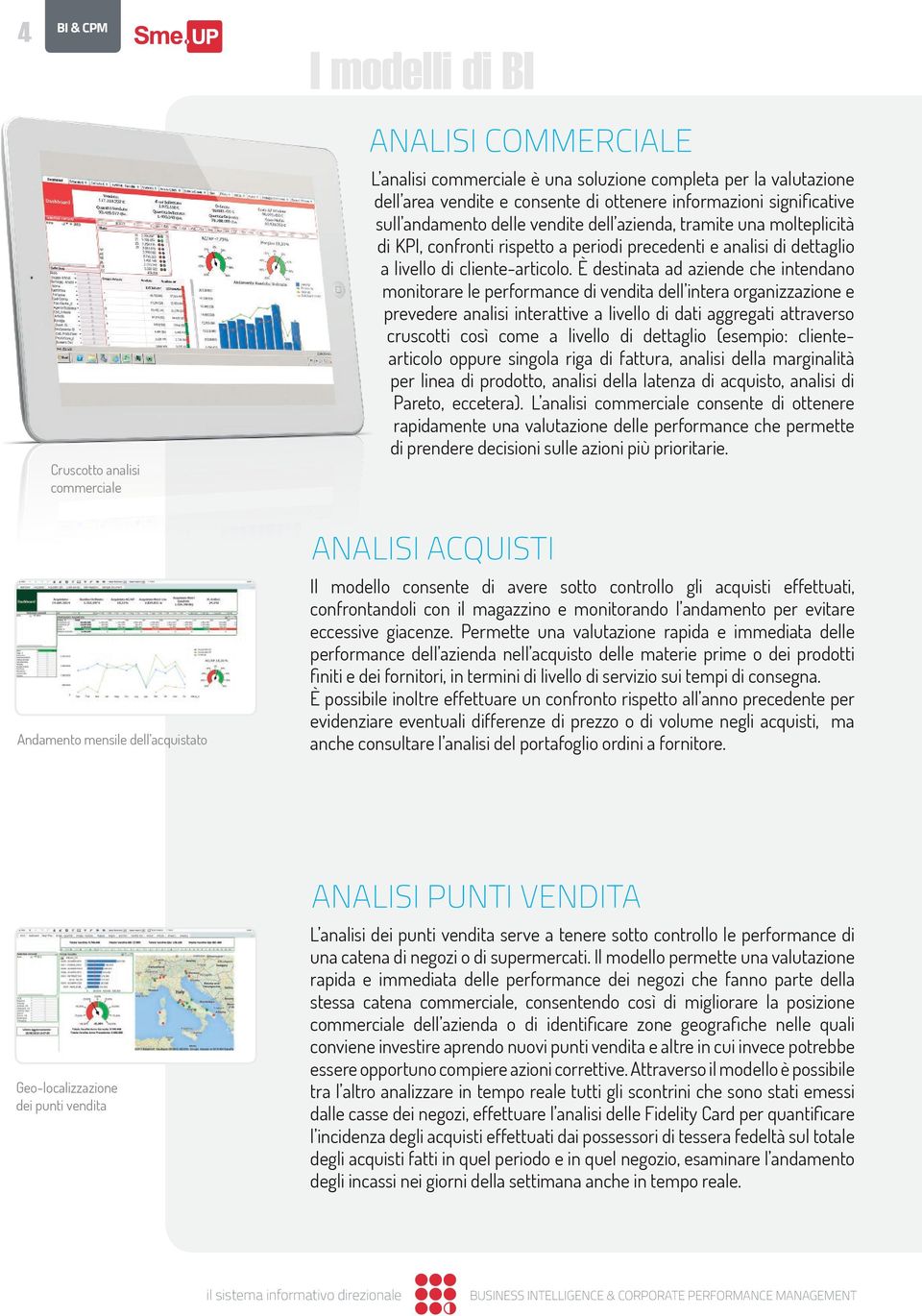 È destinata ad aziende che intendano monitorare le performance di vendita dell intera organizzazione e prevedere analisi interattive a livello di dati aggregati attraverso cruscotti così come a