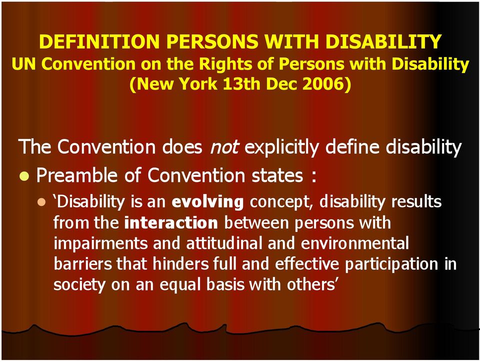 the Rights of Persons with