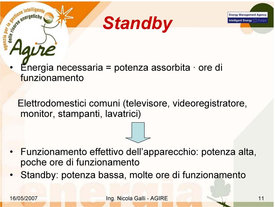 lavatrici) Funzionamento effettivo dell apparecchio: potenza alta, poche ore di