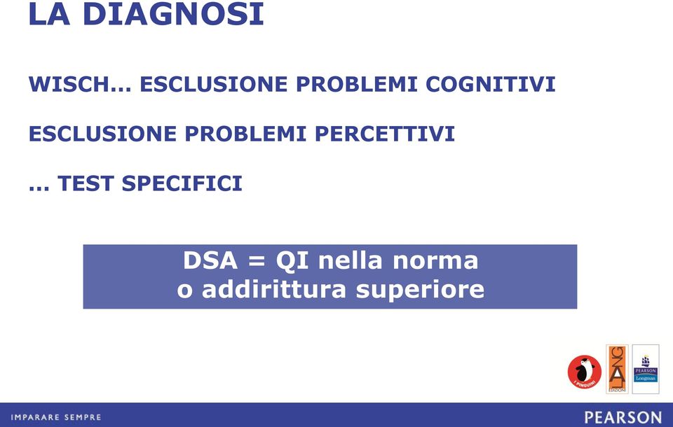 ESCLUSIONE PROBLEMI PERCETTIVI.