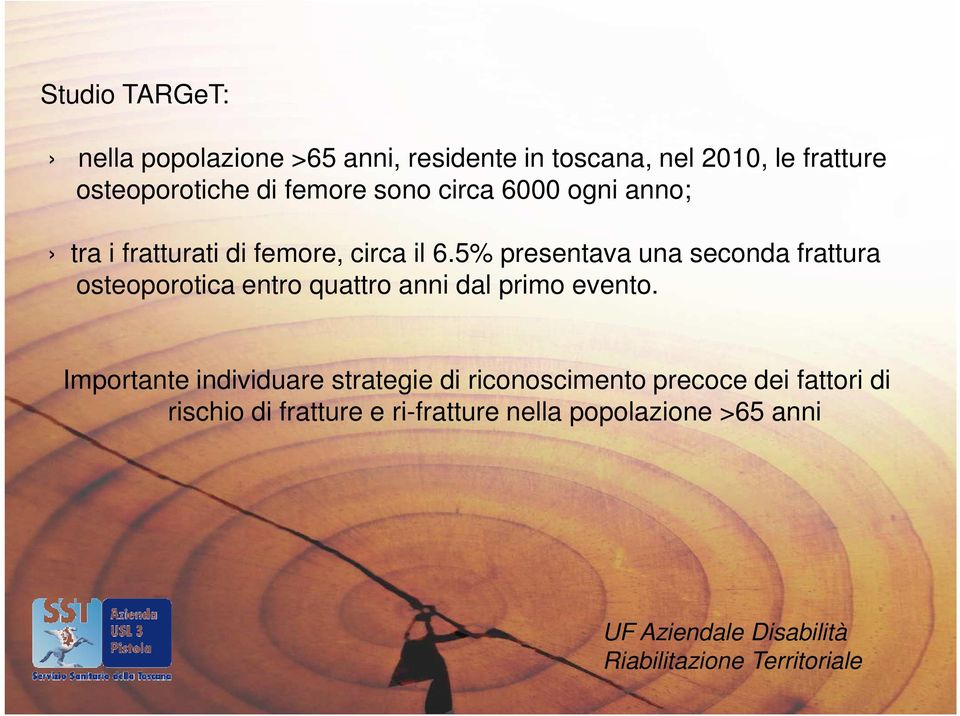 5% presentava una seconda frattura osteoporotica entro quattro anni dal primo evento.