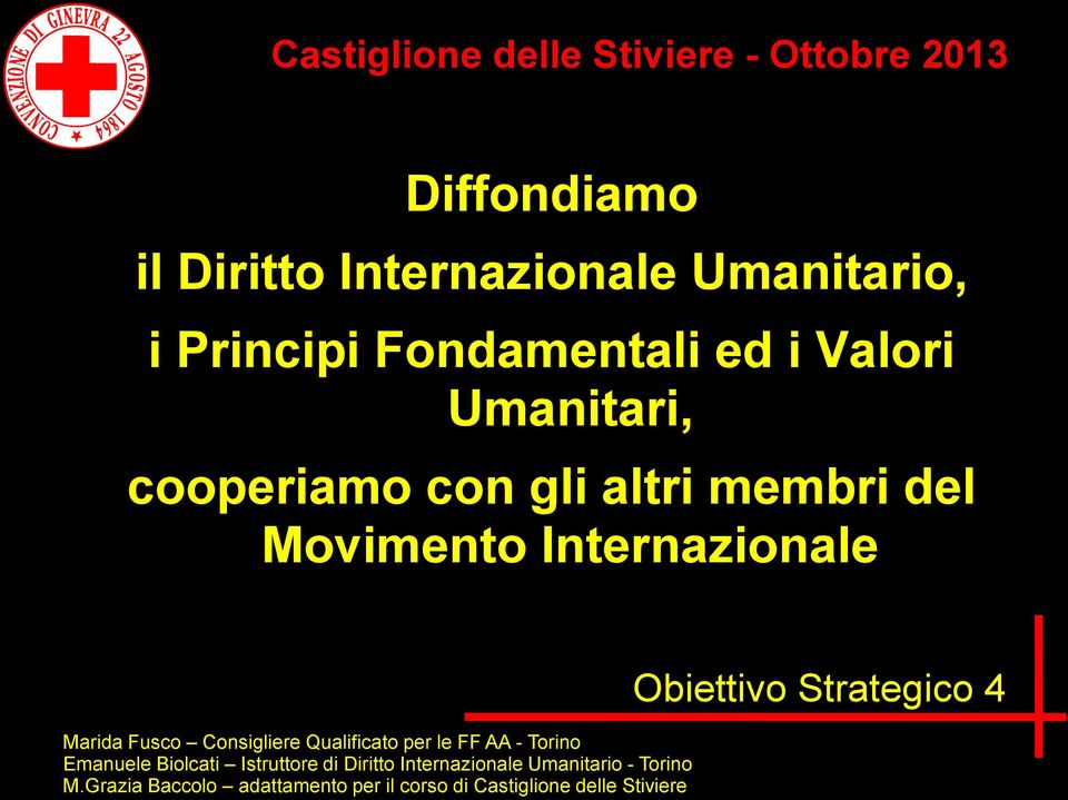 Fusco Consigliere Qualificato per le FF AA - Torino Emanuele Biolcati Istruttore di Diritto Internazionale