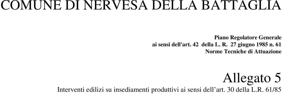 61 Norme Tecniche di Attuazione Allegato 5 Interventi