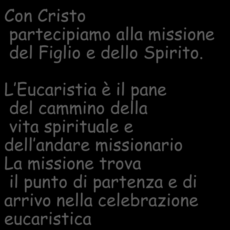 L Eucaristia è il pane del cammino della vita spirituale e