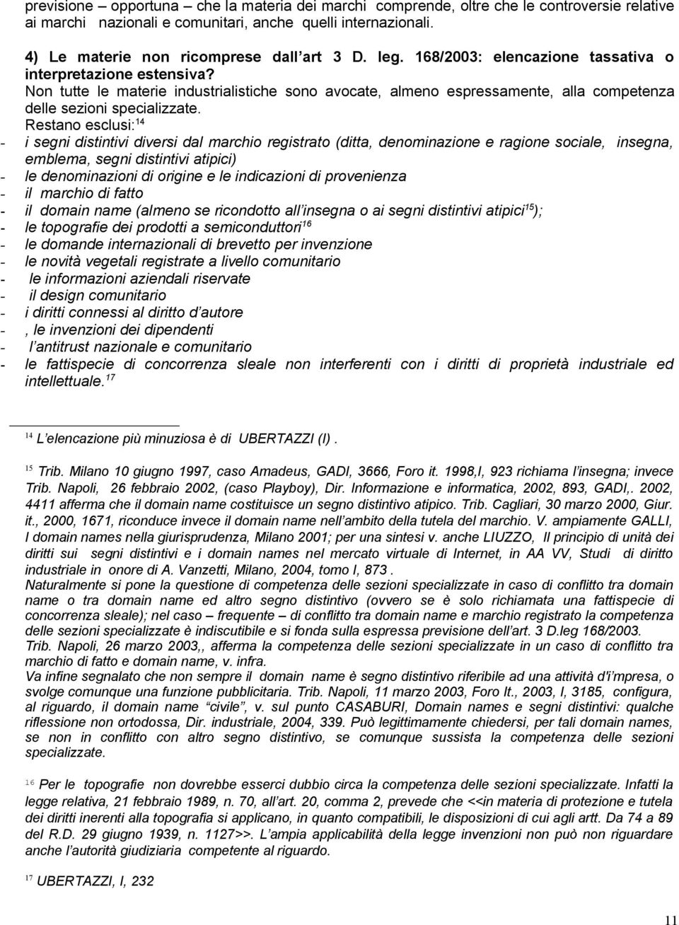 Restano esclusi: 14 - i segni distintivi diversi dal marchio registrato (ditta, denominazione e ragione sociale, insegna, emblema, segni distintivi atipici) - le denominazioni di origine e le