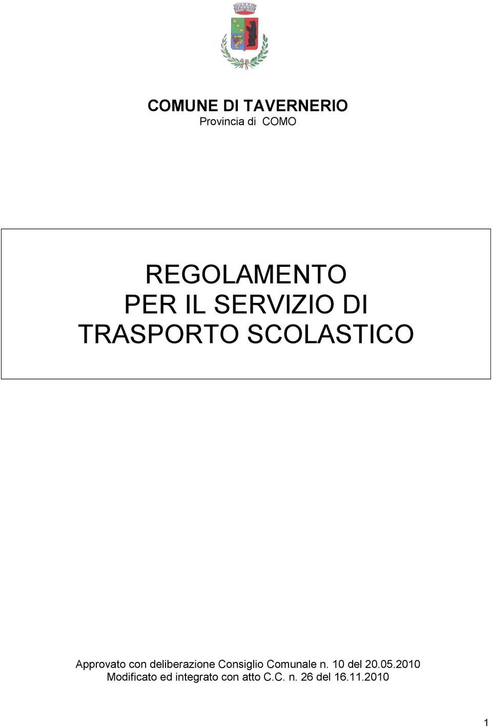 deliberazione Consiglio Comunale n. 10 del 20.05.