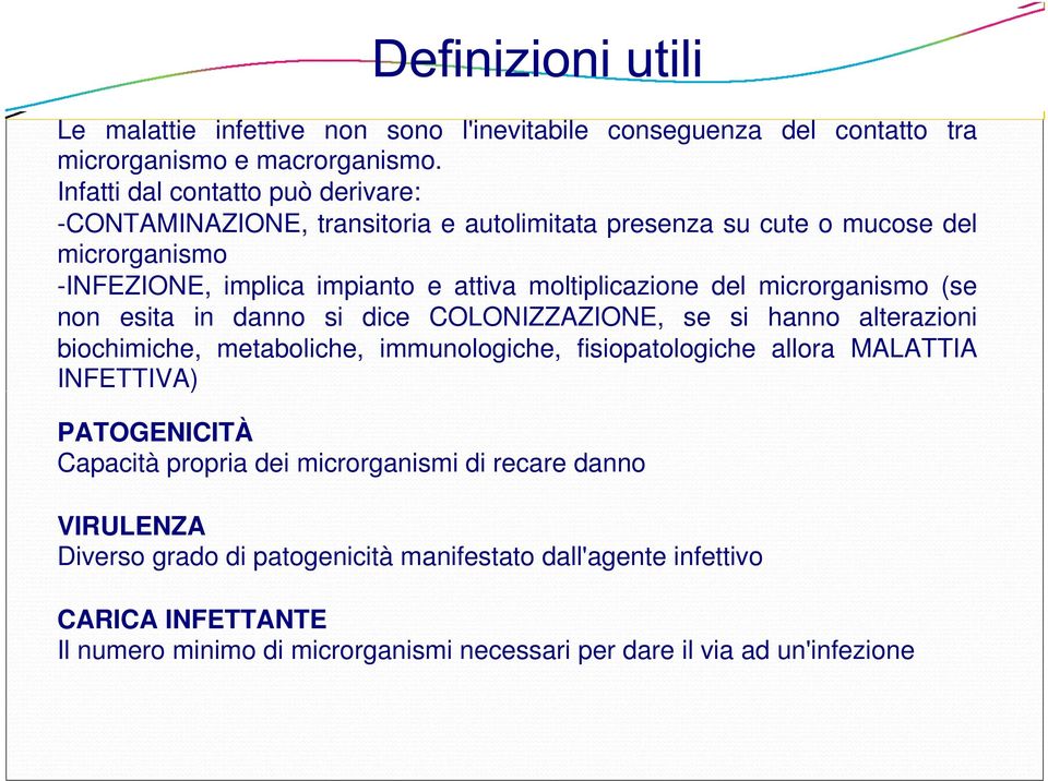 moltiplicazione del microrganismo (se non esita in danno si dice COLONIZZAZIONE, se si hanno alterazioni biochimiche, metaboliche, immunologiche, fisiopatologiche allora