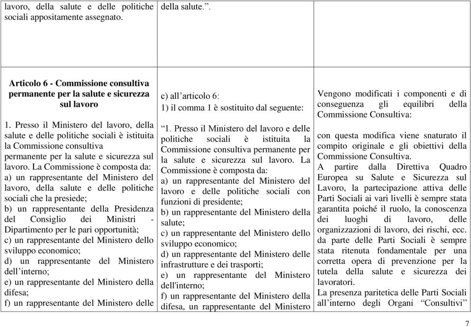 La Commissione è composta da: a) un rappresentante del Ministero del lavoro, della salute e delle politiche sociali che la presiede; b) un rappresentante della Presidenza del Consiglio dei Ministri -