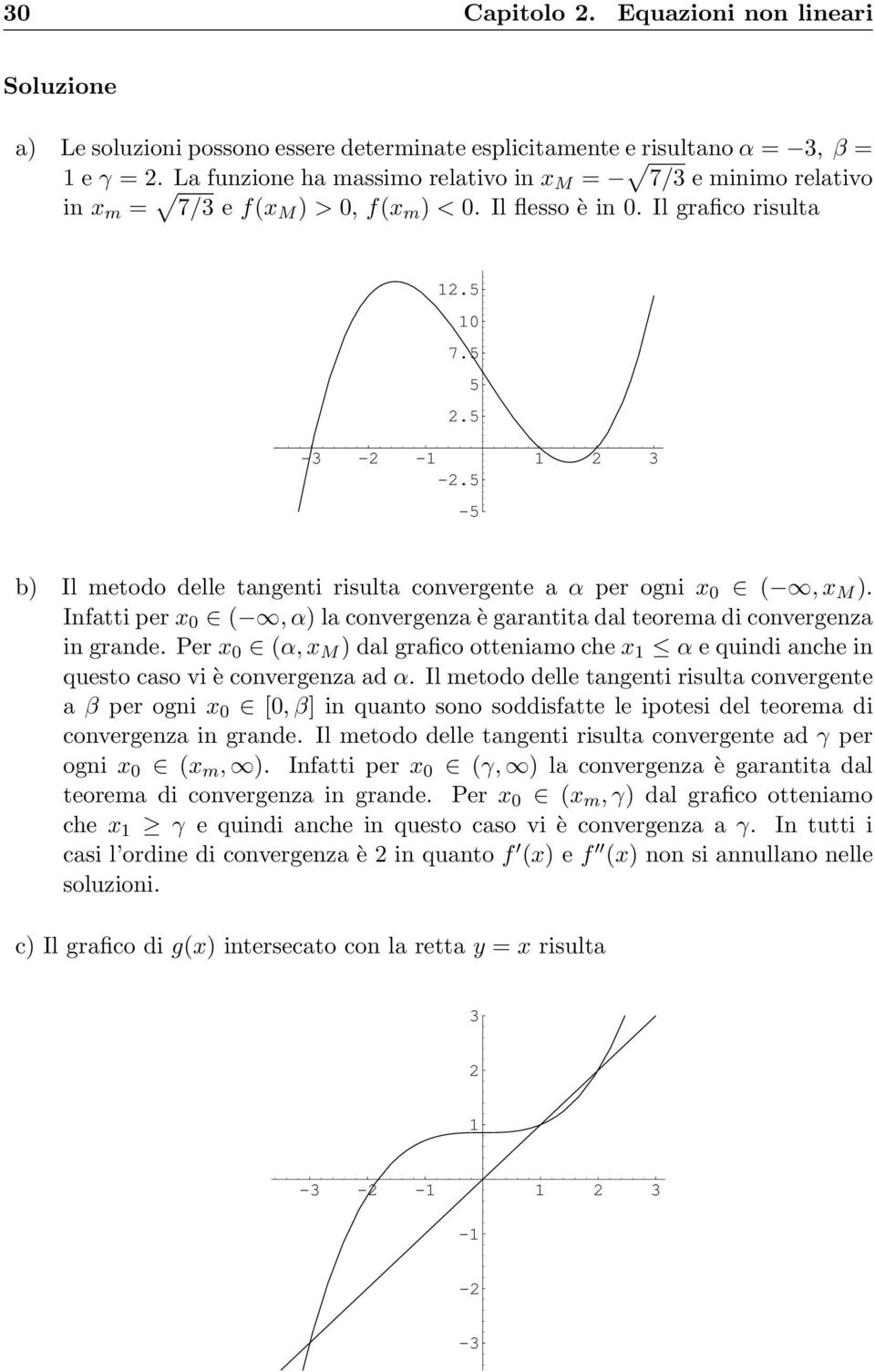 5-5 b) Il metodo delle tangenti risulta convergente a α per ogni x 0 (, x M ). Infatti per x 0 (, α) la convergenza è garantita dal teorema di convergenza in grande.