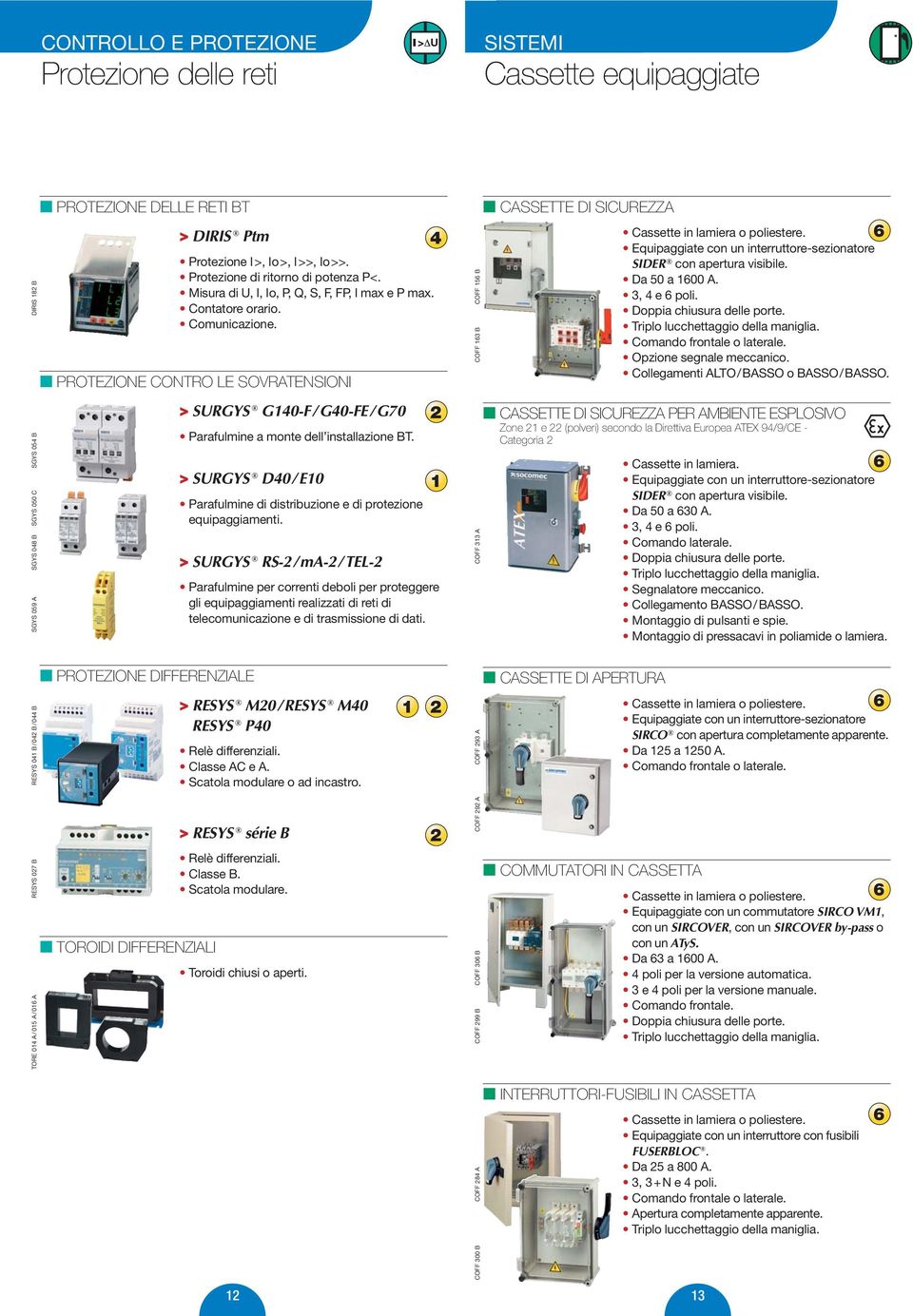 PROTEZIONE CONTRO LE SOVRATENSIONI > SURGYS G40-F/G40-FE/G70 Parafulmine a monte dell installazione BT.