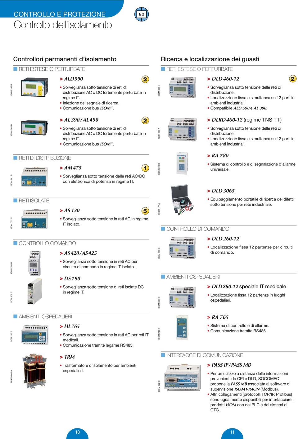 ISOM 367 B Ricerca e localizzazione dei guasti RETI ESTESE O PERTURBATE > DLD460- Sorveglianza sotto tensione delle reti di distribuzione.