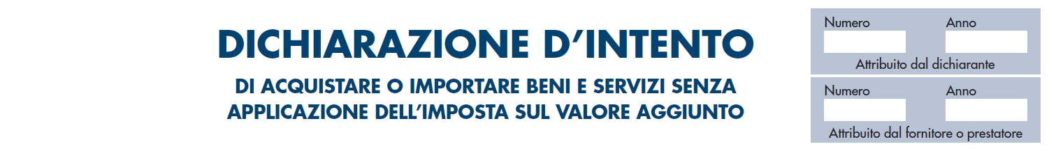 Di seguito, si analizza la struttura della Dichiarazione di intento, suddividendola in ideali sezioni autonome, chiarendo il tutto con un esempio di compilazione, riferito alla ipotetica società Alfa