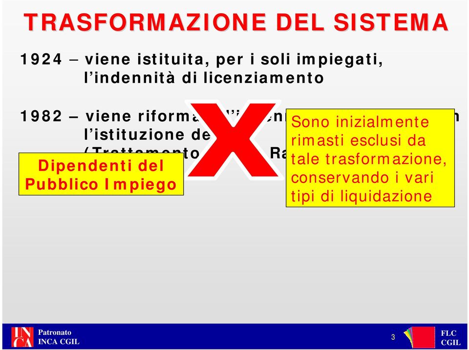 istituzione del TFR rimasti esclusi da (Trattamento di Fine Rapporto) tale