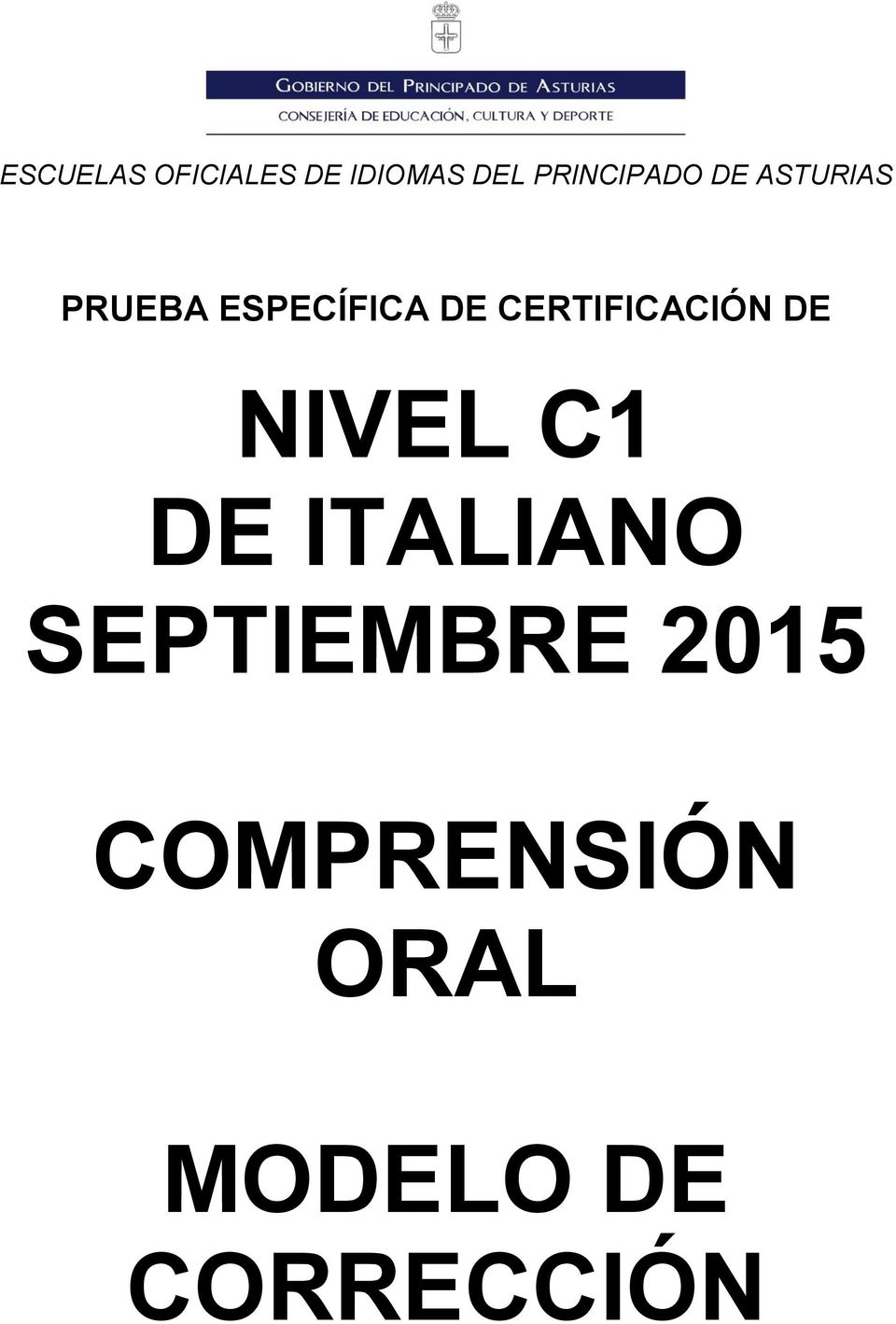 DE CERTIFICACIÓN DE NIVEL C1 DE ITALIANO