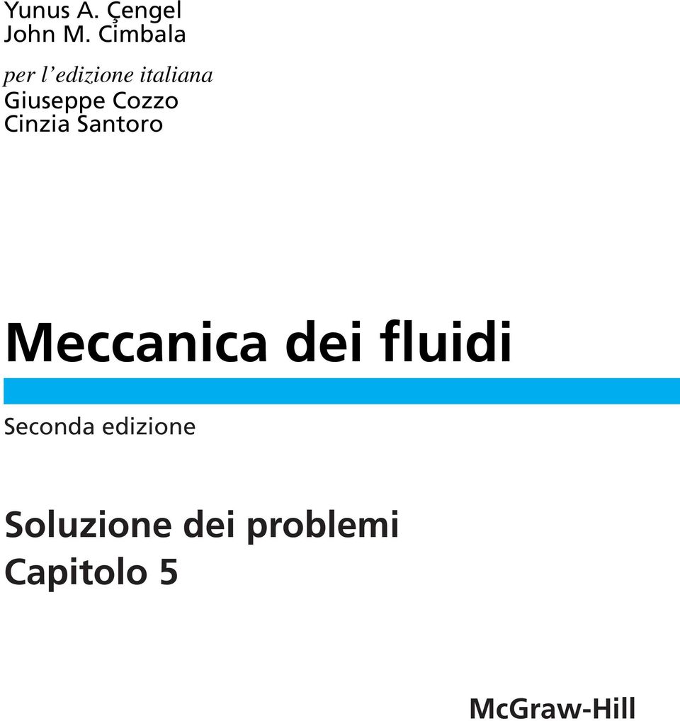 Cozzo Cinzia Santoro Meccanica dei fluidi