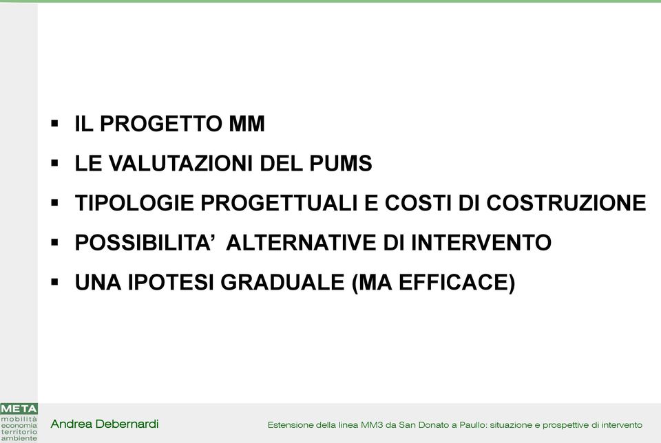 COSTRUZIONE POSSIBILITA ALTERNATIVE DI