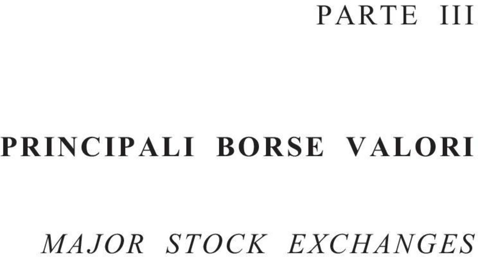 BORSE VALORI