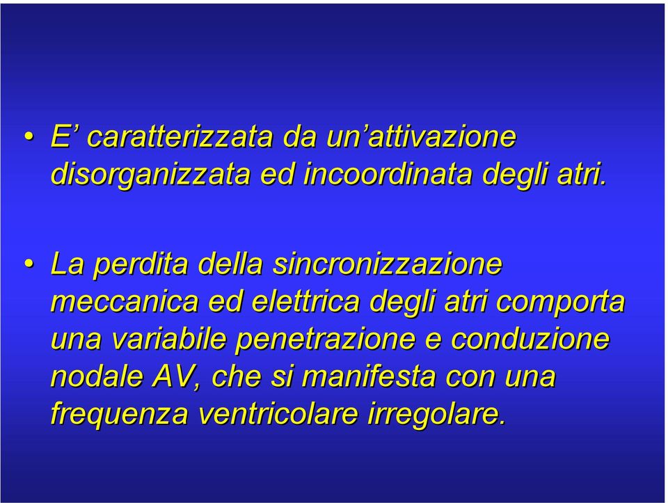 La perdita della sincronizzazione meccanica ed elettrica degli