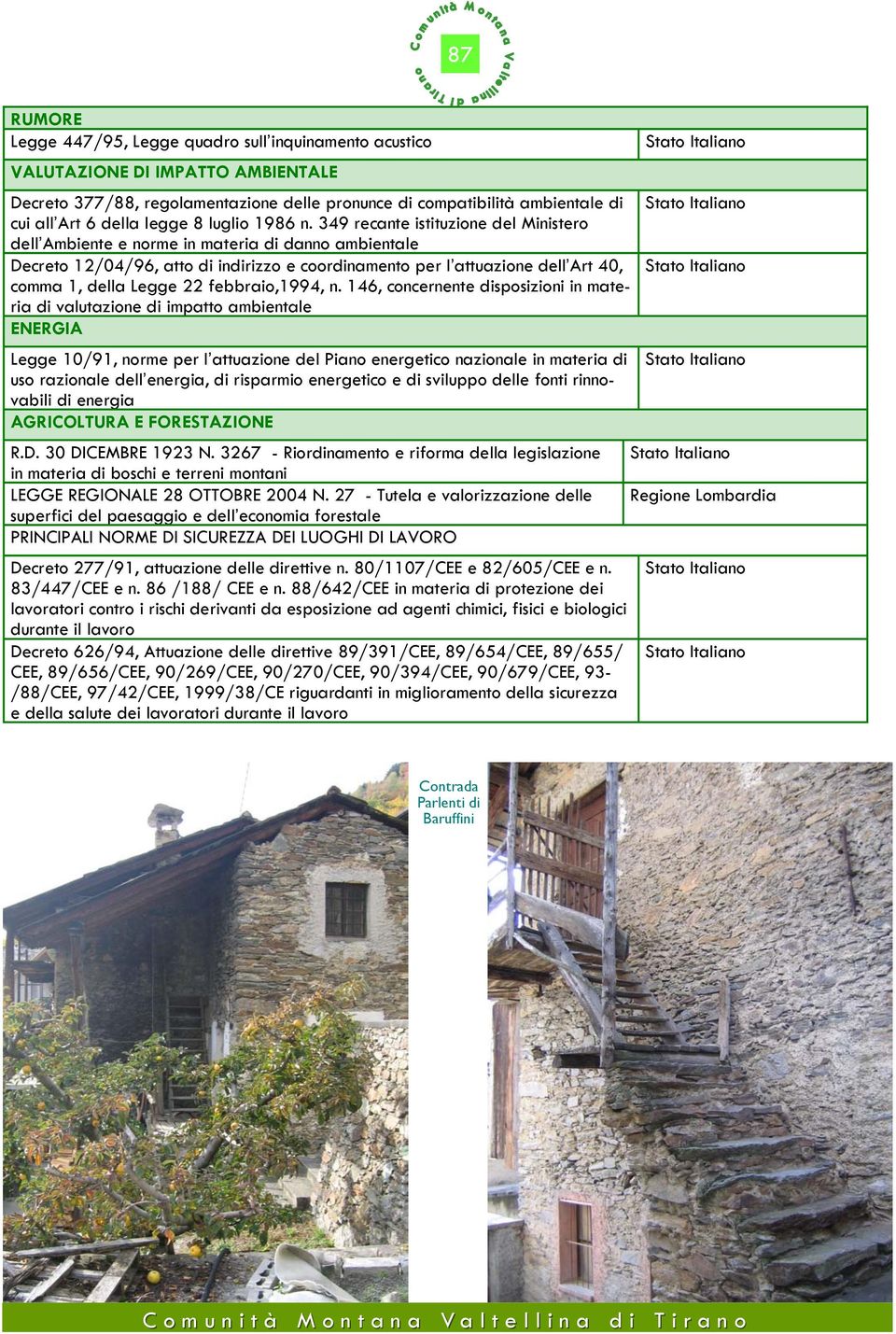 349 recante istituzione del Ministero dell Ambiente e norme in materia di danno ambientale Decreto 12/04/96, atto di indirizzo e coordinamento per l attuazione dell Art 40, comma 1, della Legge 22