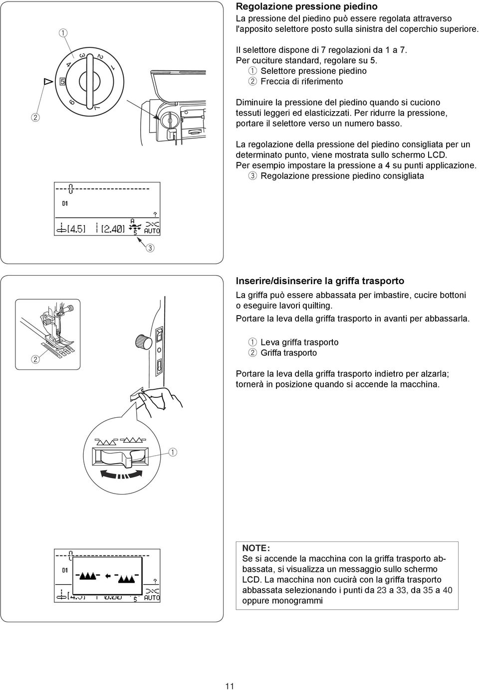 La golazion dlla pssion dl pidino consigliata p un dtminato punto, vin mostata sullo schmo LCD. P smpio imposta la pssion a 4 su punti applicazion.