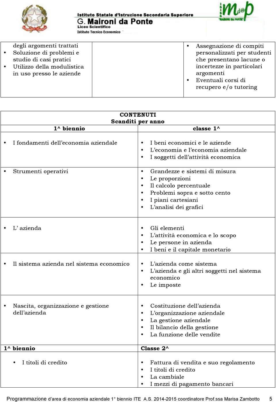 economia e l economia aziendale I soggetti dell attività economica Strumenti operativi Grandezze e sistemi di misura Le proporzioni Il calcolo percentuale Problemi sopra e sotto cento I piani