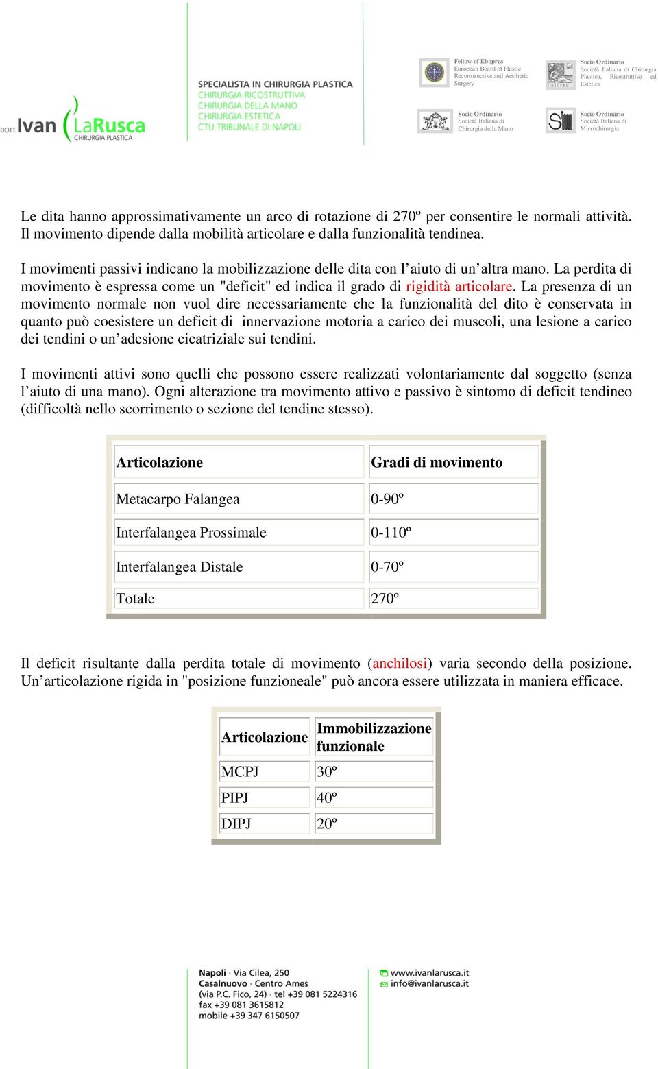 La presenza di un movimento normale non vuol dire necessariamente che la funzionalità del dito è conservata in quanto può coesistere un deficit di innervazione motoria a carico dei muscoli, una