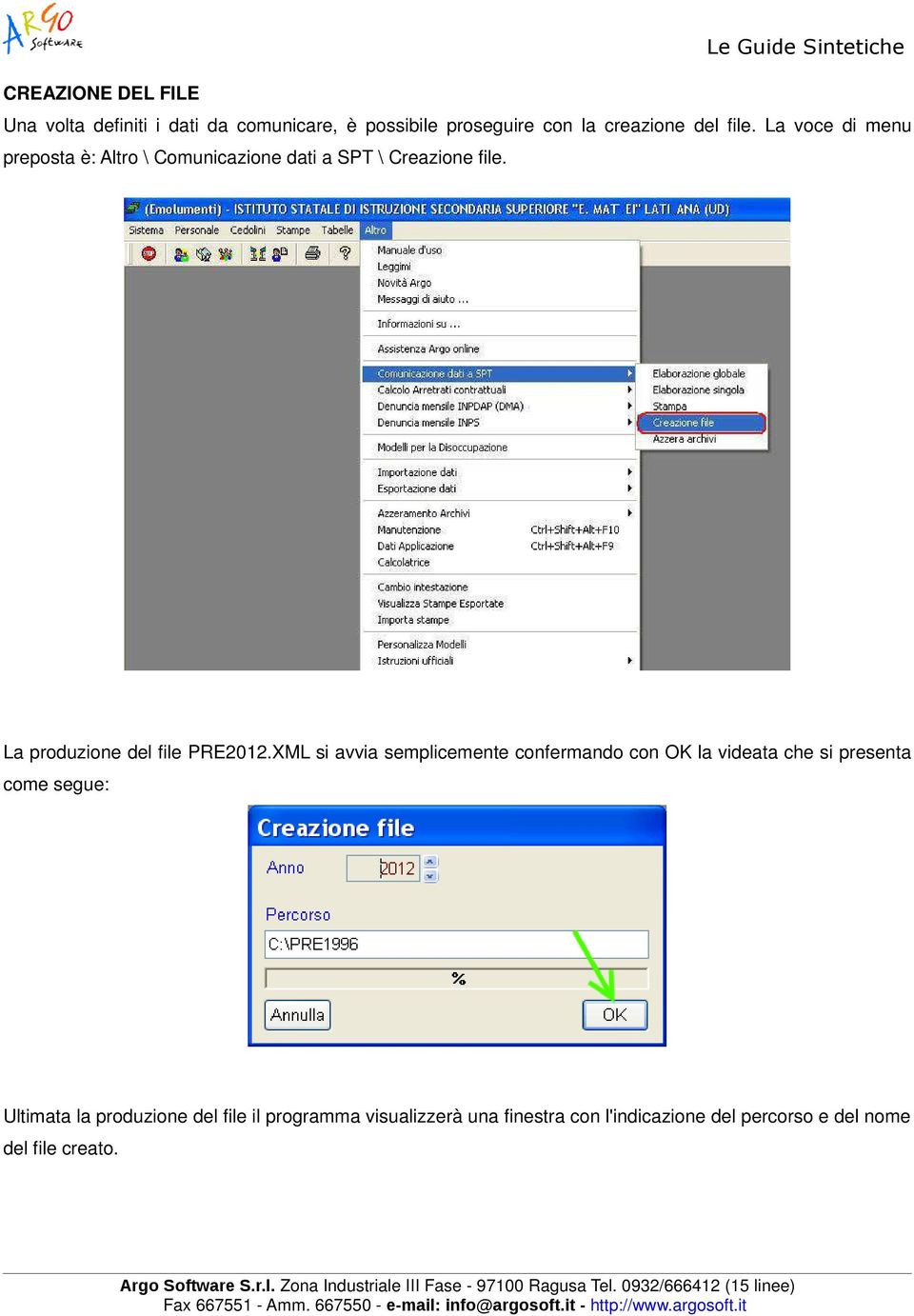 La produzione del file PRE2012.