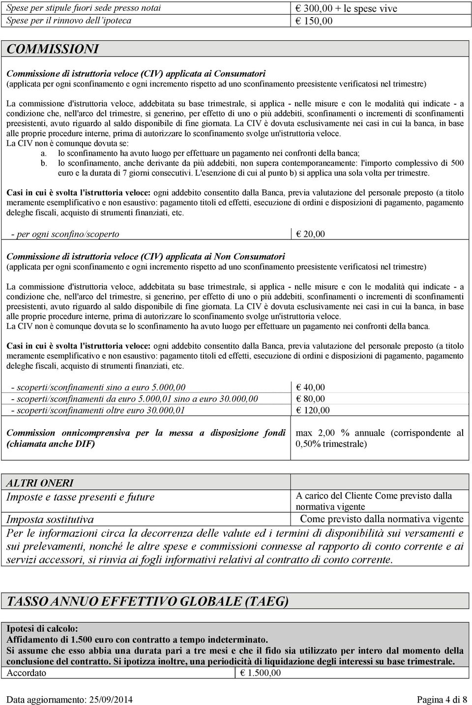 misure e con le modalità qui indicate - a condizione che, nell'arco del trimestre, si generino, per effetto di uno o più addebiti, sconfinamenti o incrementi di sconfinamenti preesistenti, avuto