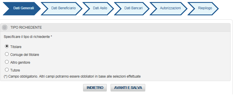 [cod.geco] Manuale utente: Attività Sociali- Domanda Asili Nido Gestione Fondo IPOST Versione 1.