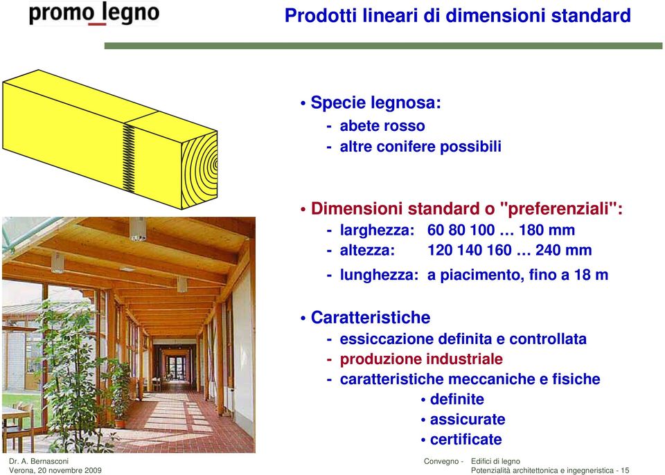 piacimento, fino a 18 m Caratteristiche - essiccazione definita e controllata - produzione industriale -