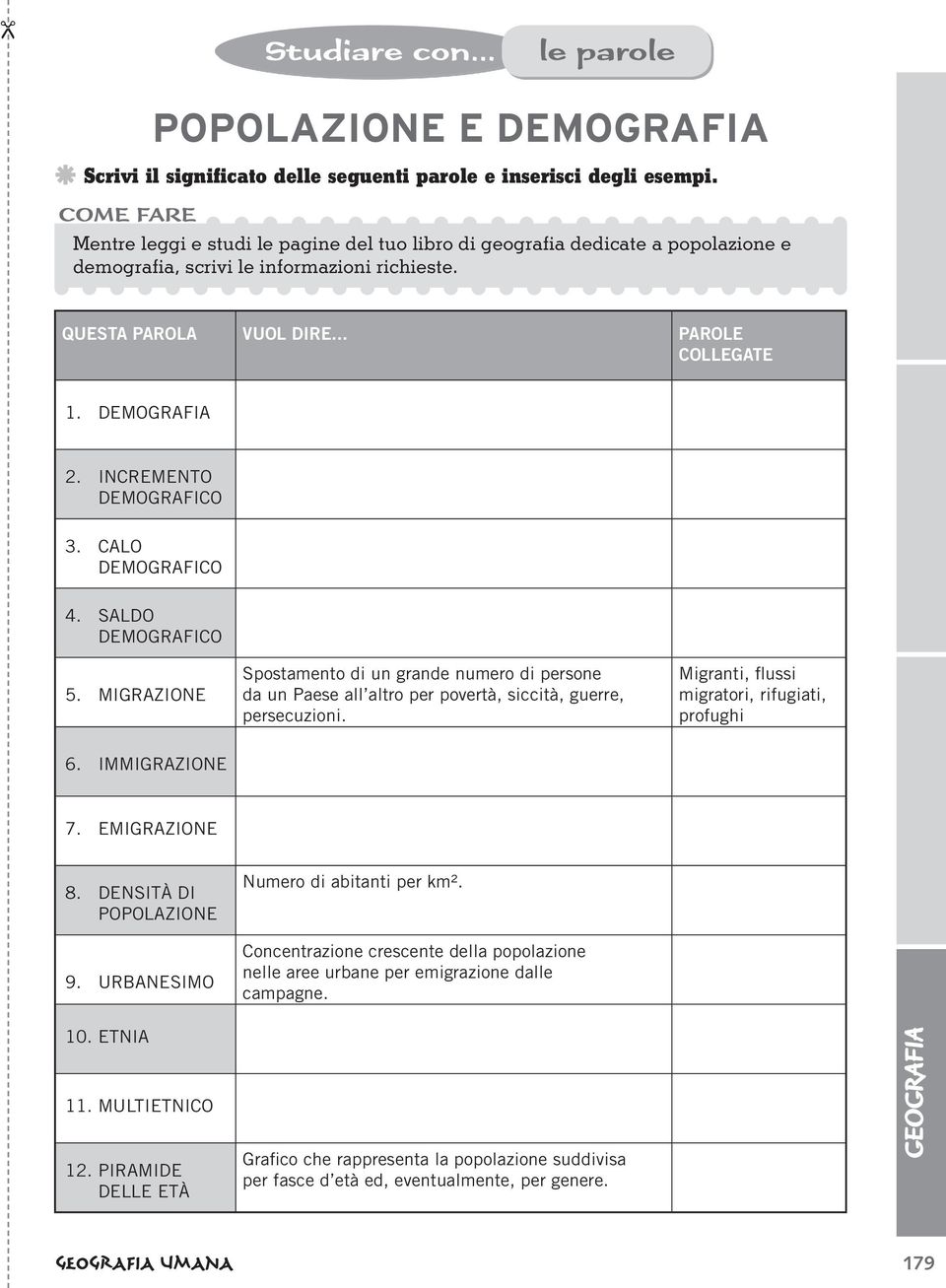 INCREMENTO DEMOGRAFICO 3. CALO DEMOGRAFICO 4. SALDO DEMOGRAFICO 5. MIGRAZIONE Spostamento di un grande numero di persone da un Paese all altro per povertà, siccità, guerre, persecuzioni.