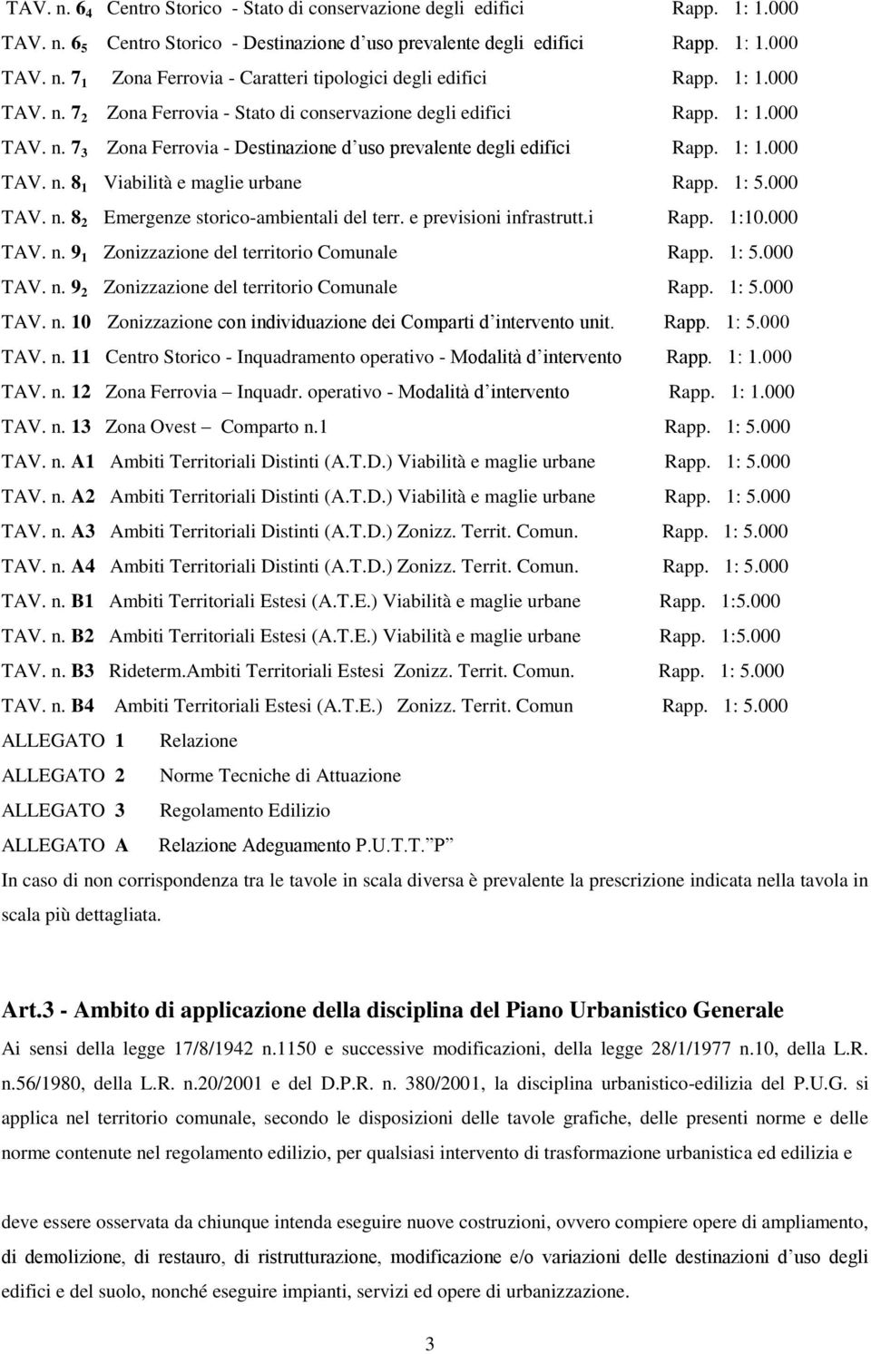 1: 5.000 TAV. n. 8 2 Emergenze storico-ambientali del terr. e previsioni infrastrutt.i Rapp. 1:10.000 TAV. n. 9 1 Zonizzazione del territorio Comunale Rapp. 1: 5.000 TAV. n. 9 2 Zonizzazione del territorio Comunale Rapp.