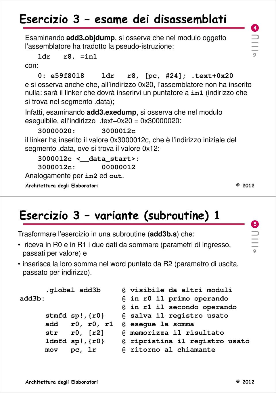 data); Infatti, esaminando add3.exedump, si osserva che nel modulo eseguibile, all indirizzo.