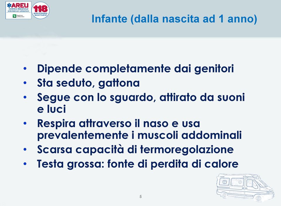 Respira attraverso il naso e usa prevalentemente i muscoli addominali