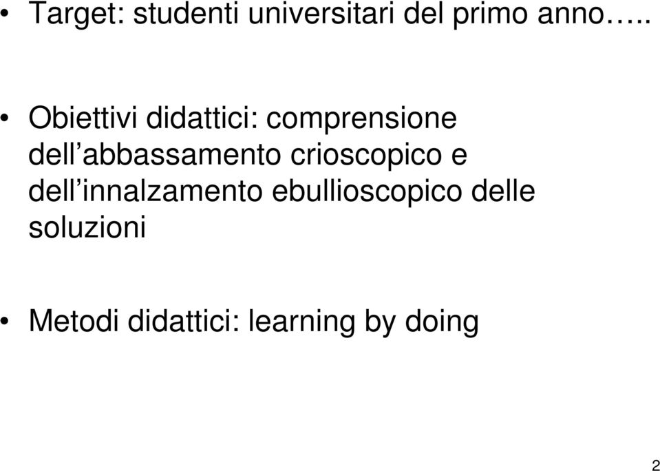 abbassamento crioscopico e dell innalzamento