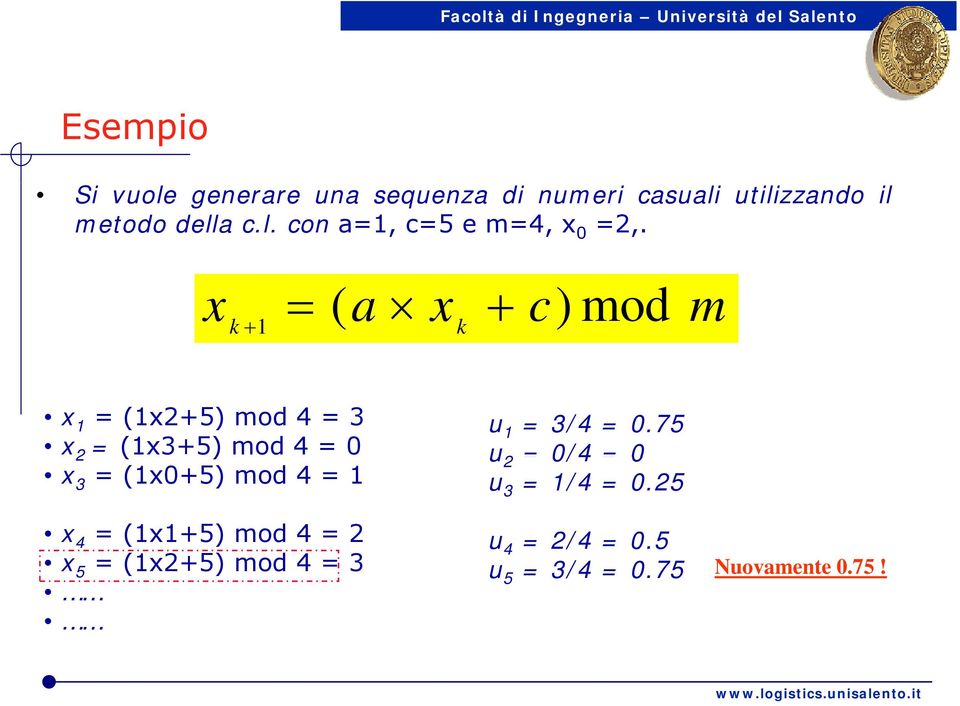 75 2 = (13+5 mod 4 = 0 u = 0/4 = 0 2 3 = (10+5 mod 4 = 1 u 3 = 1/4 = 0.