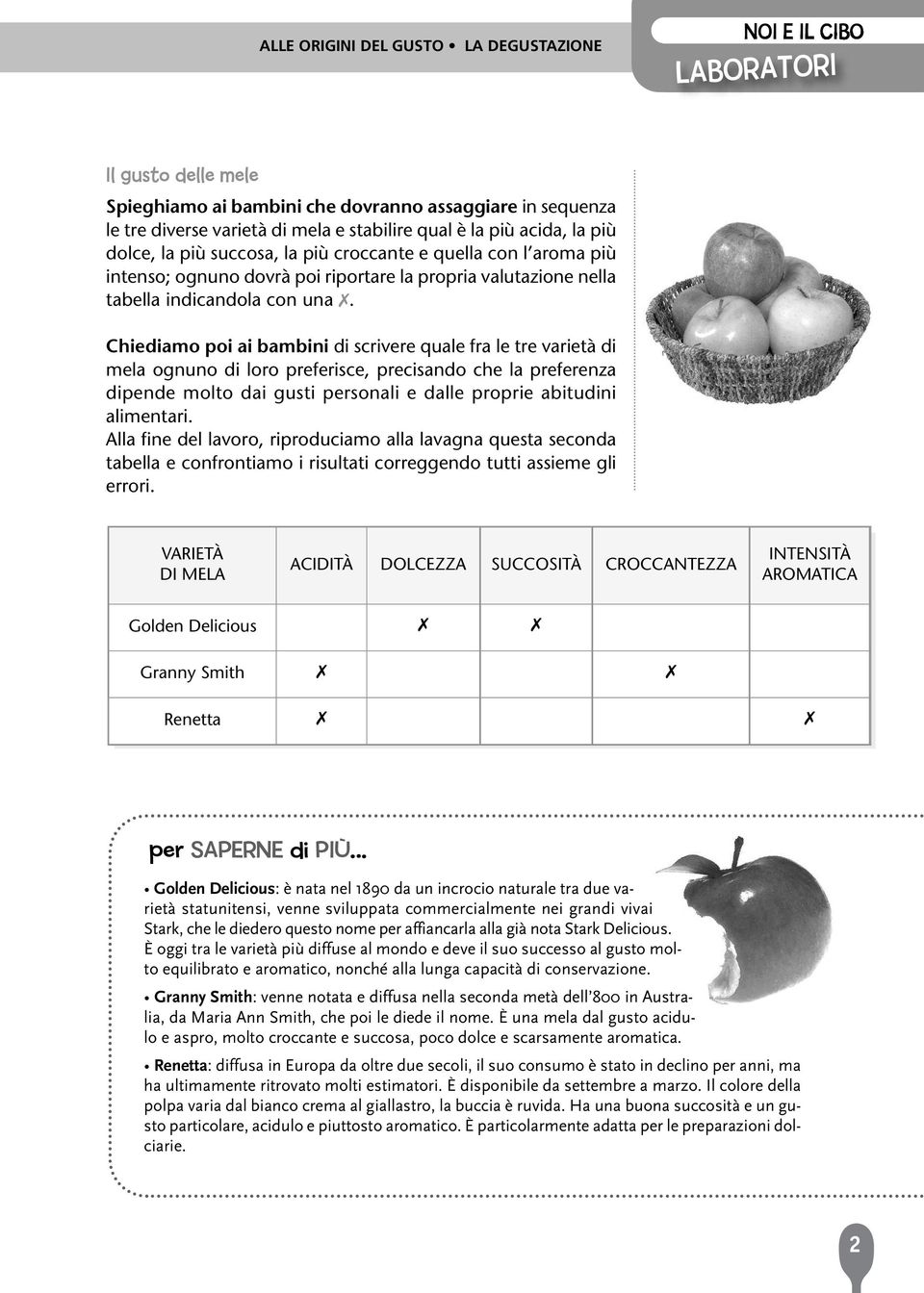 Chiediamo poi ai bambini di scrivere quale fra le tre varietà di mela ognuno di loro preferisce, precisando che la preferenza dipende molto dai gusti personali e dalle proprie abitudini alimentari.