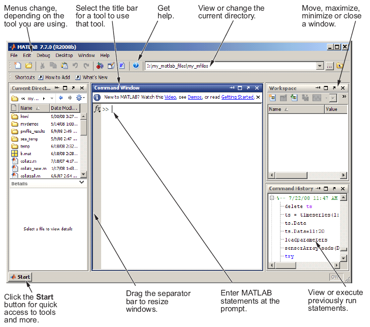 Slide 4 Interfaccia utente di Matlab Lista variabili Storia comandi Finestra comandi Command Window Current directory Browser 4 Matlab da qualche anno offre un ambiente molto più ricco di una