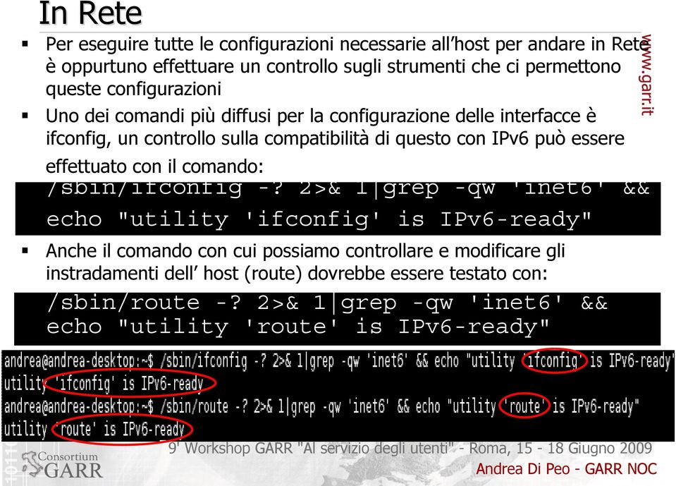 essere effettuato con il comando: /sbin/ifconfig -?