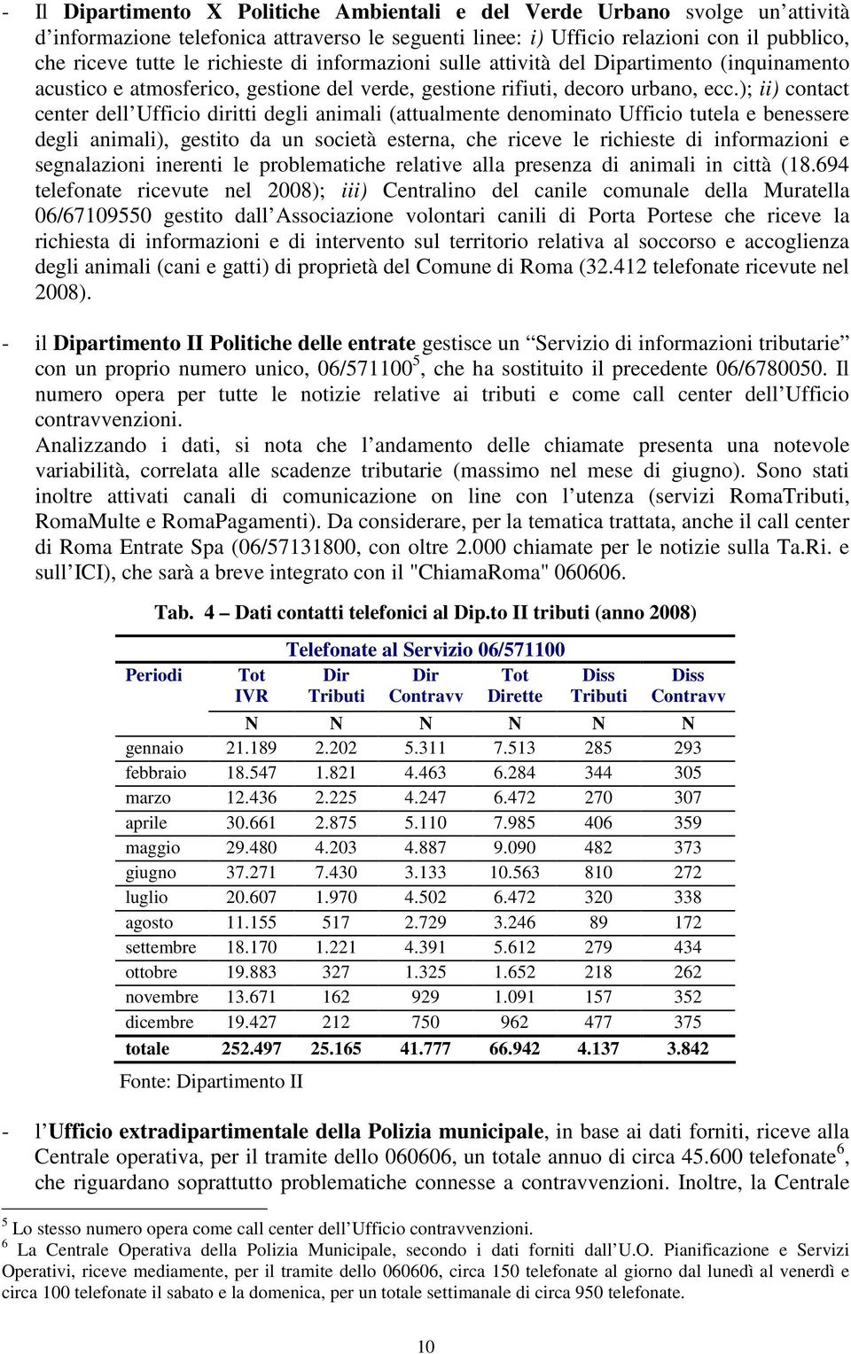 ); ii) contact center dell Ufficio diritti degli animali (attualmente denominato Ufficio tutela e benessere degli animali), gestito da un società esterna, che riceve le richieste di informazioni e