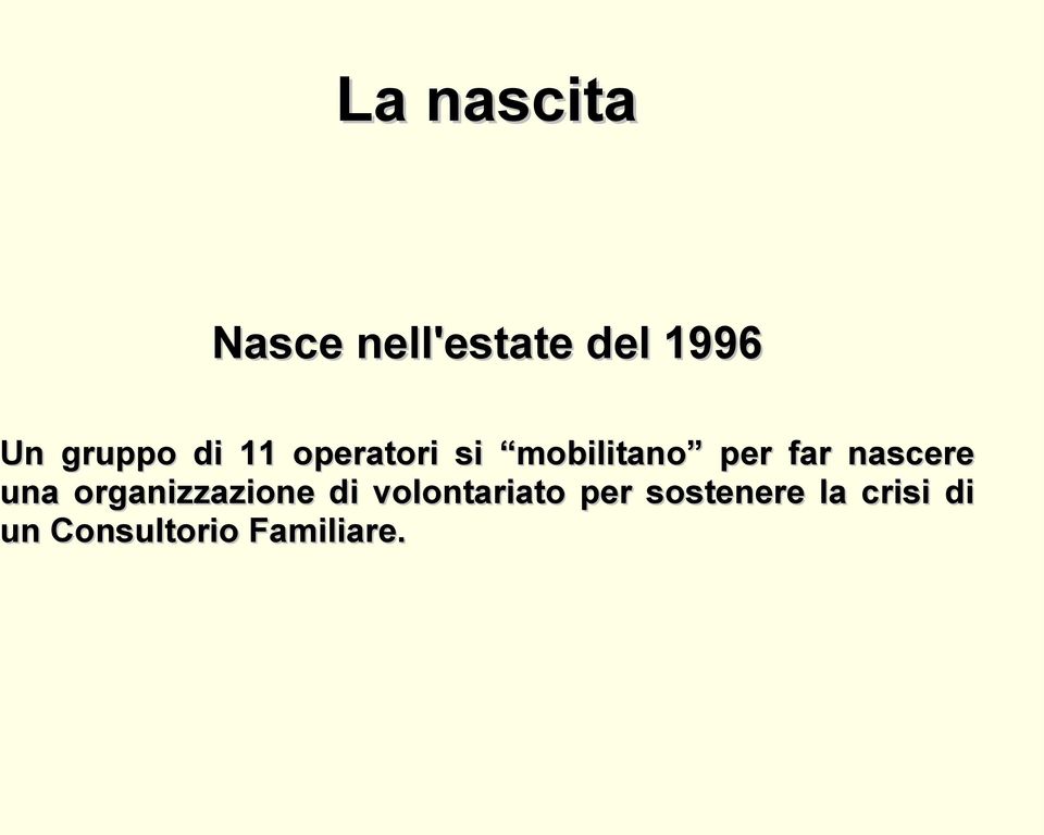 nascere una organizzazione di volontariato