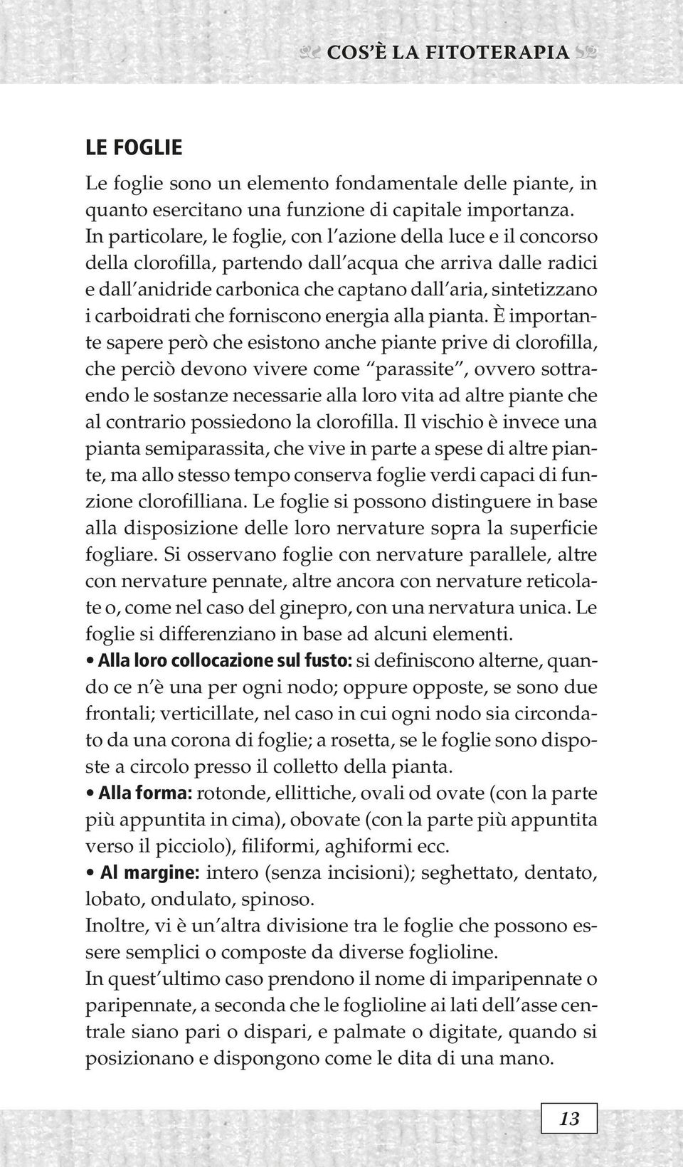 carboidrati che forniscono energia alla pianta.