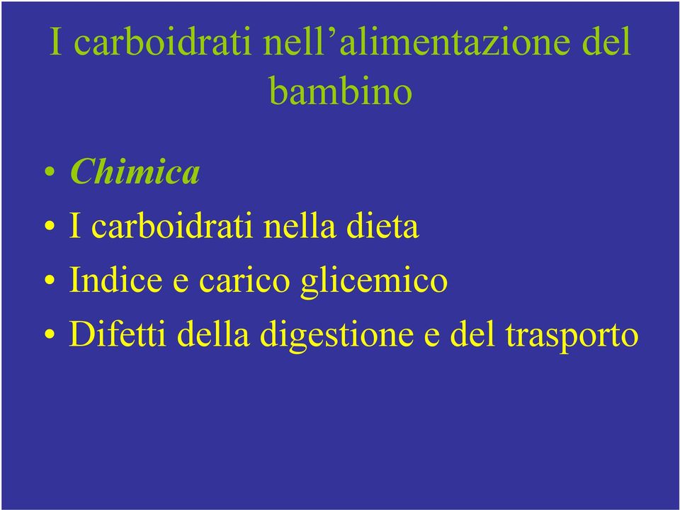 dieta Indice e carico glicemico