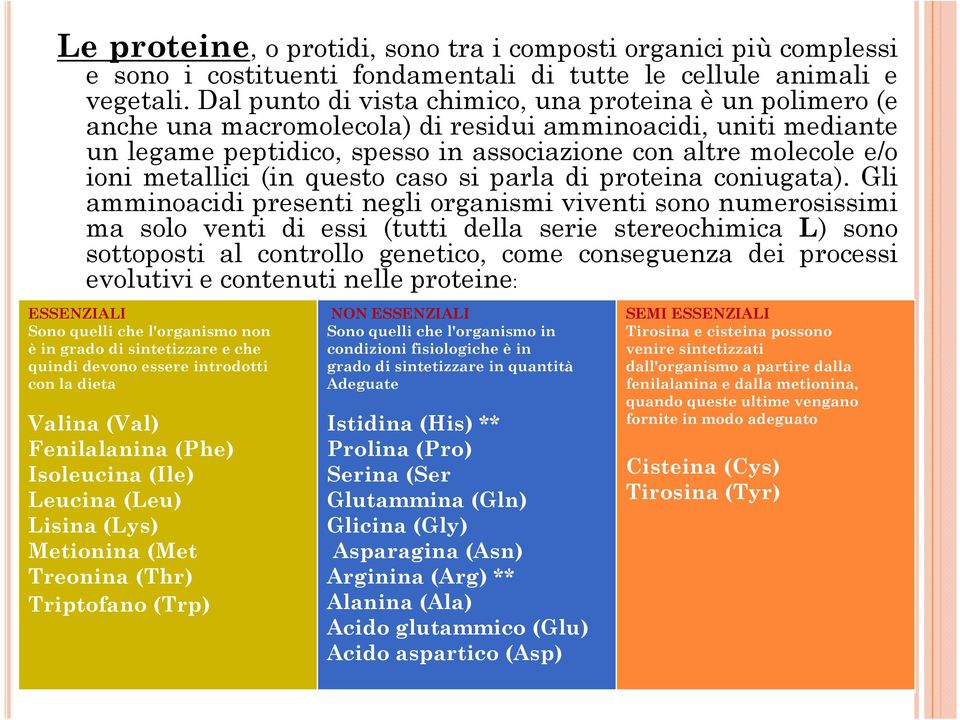 metallici (in questo caso si parla di proteina coniugata).