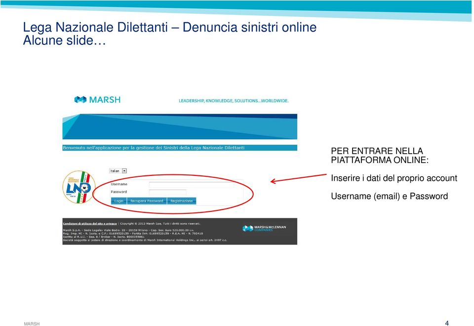 Inserire i dati del proprio