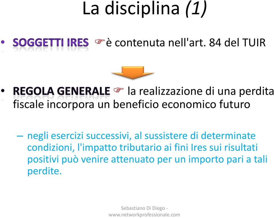 economico futuro negli esercizi successivi, al sussistere di determinate