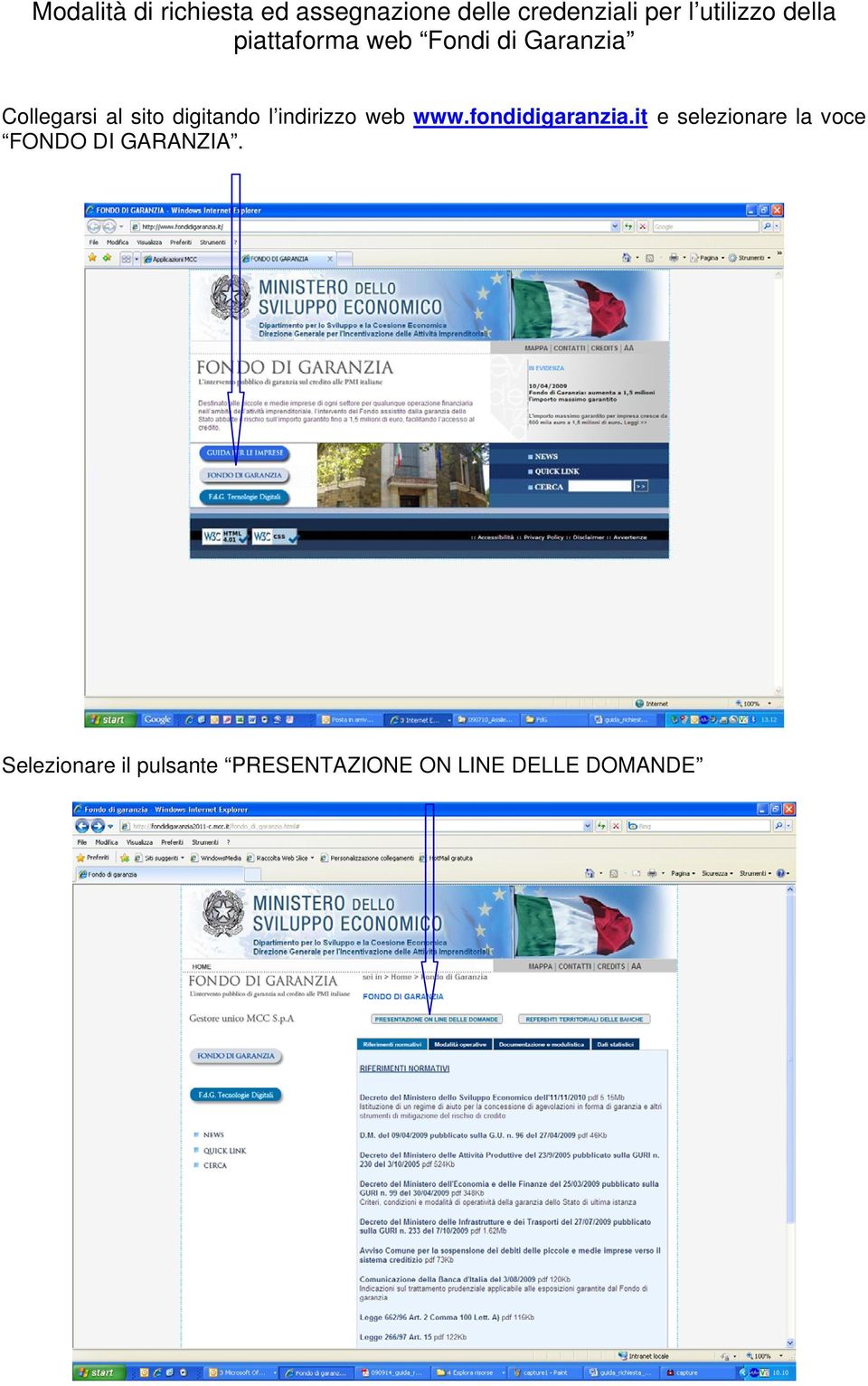 digitando l indirizzo web www.fondidigaranzia.